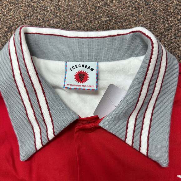 ICECREAM Red Satin College Varsity Bomber Jacket - Picture 4 of 4